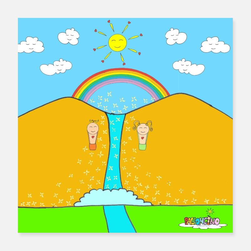 Ballons à la cascade Poster 40 x 40 cm