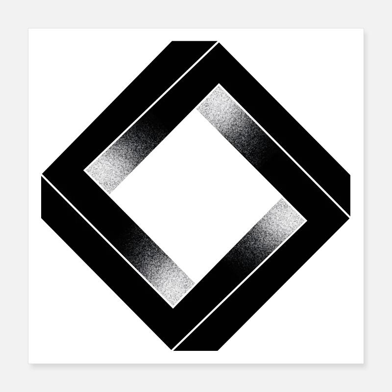 carré noir impossible Poster 40 x 40 cm