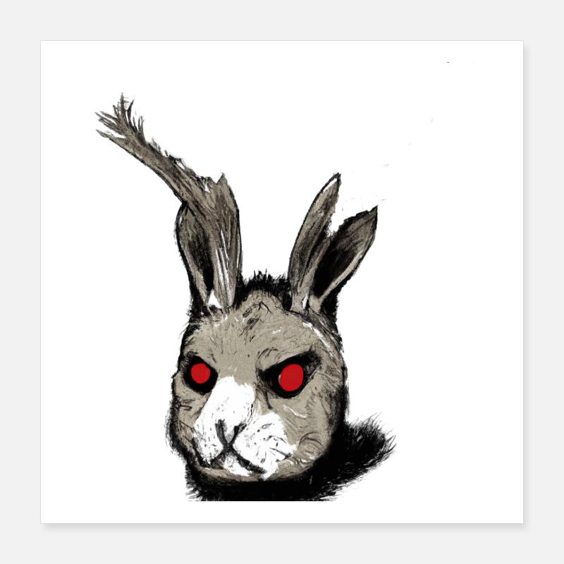 Cursedrabbit1back Poster 40x40 cm