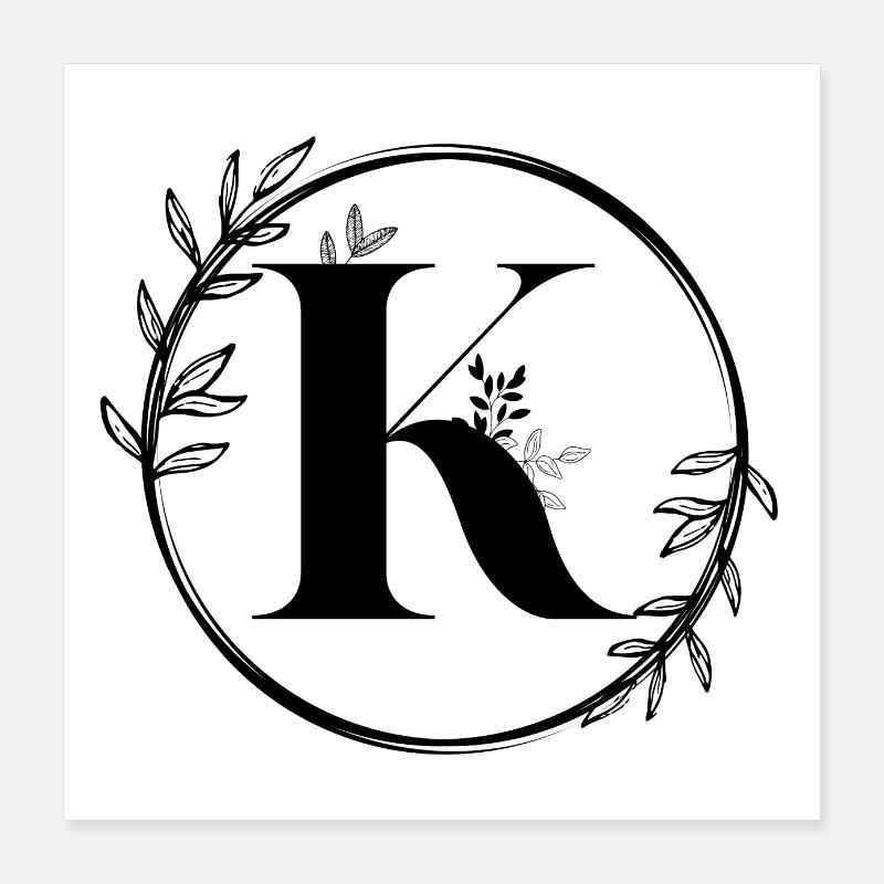 Floral K Brief Poster 40x40 cm