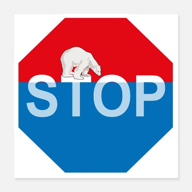 Global warming polar bear Poster 16" x 16" (40x40 cm)