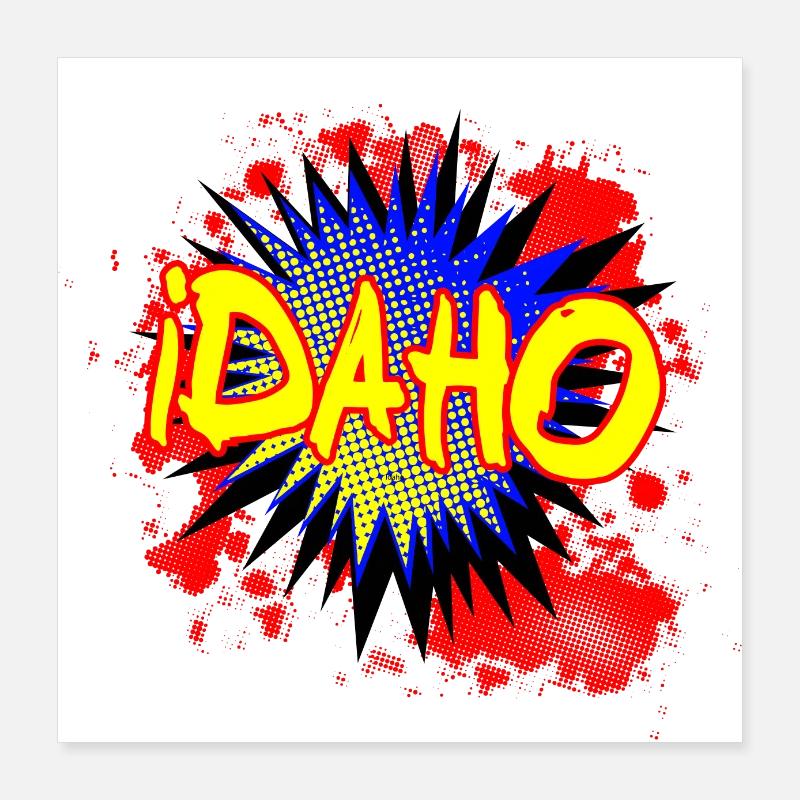Idaho Comic Ausruf Poster 40x40 cm