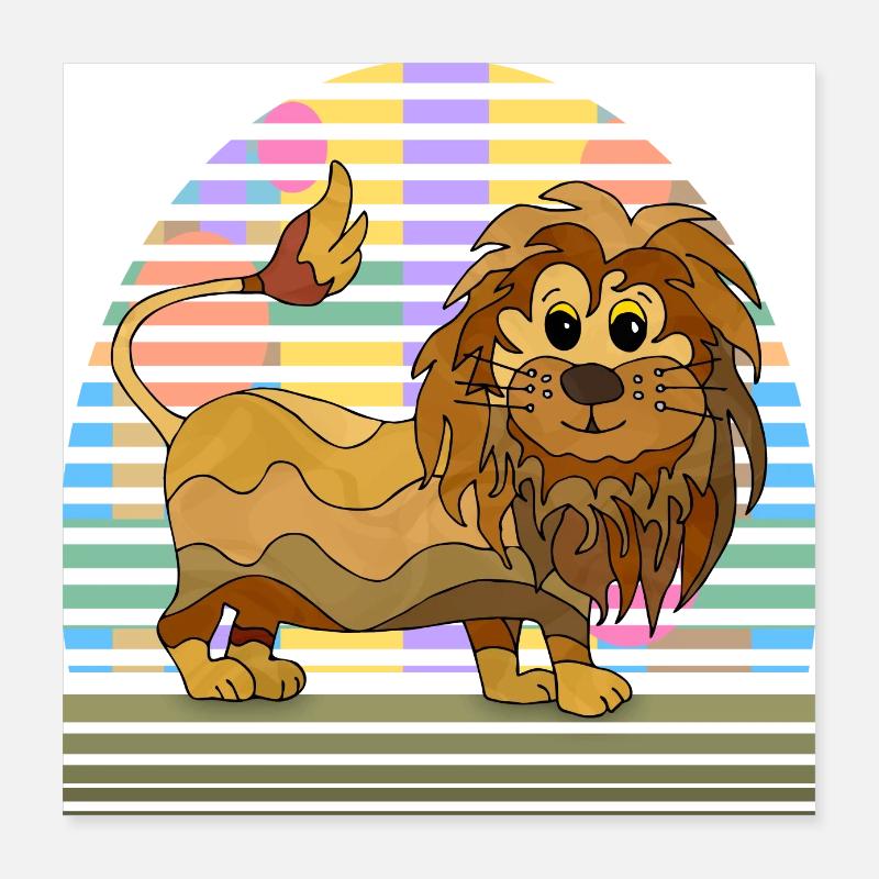 Lion Poster 40 x 40 cm