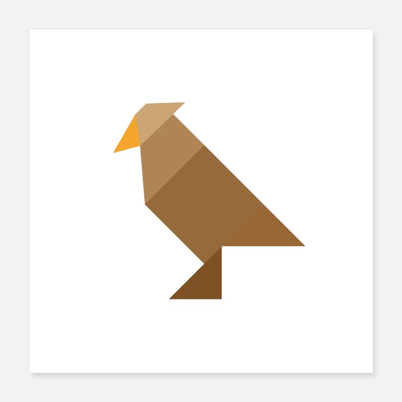 Oiseau - Tangram Poster 40 x 40 cm