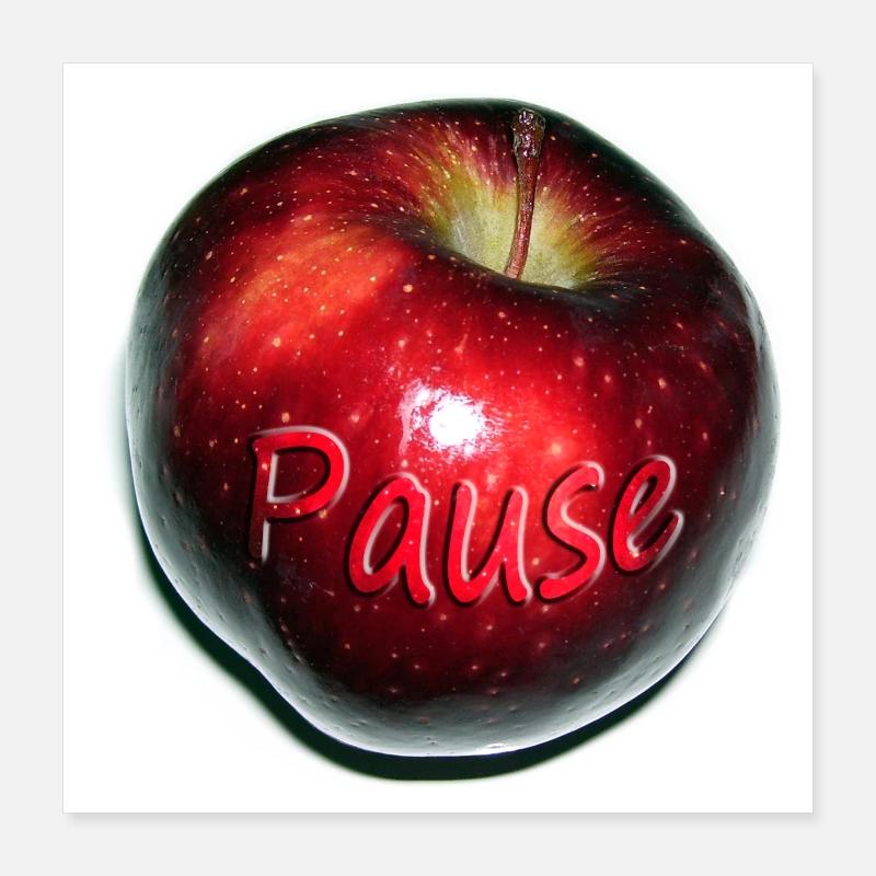 Apfel 01 Pause Poster Poster 40x40 cm