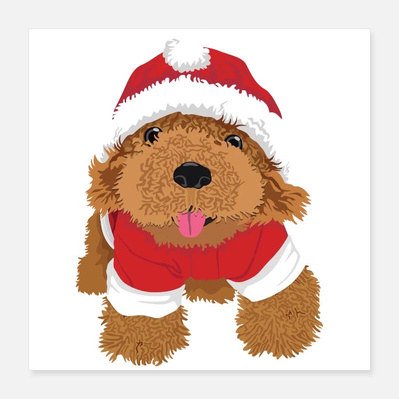 Chien de Noël Poster 40 x 40 cm