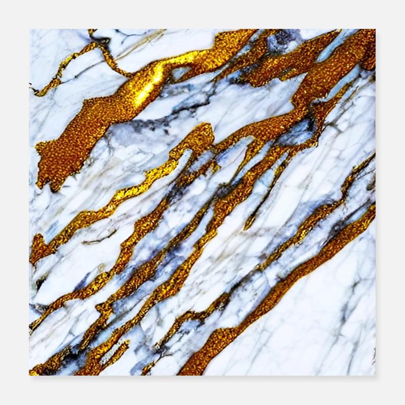 white marble meets gold Poster 16" x 16" (40x40 cm)