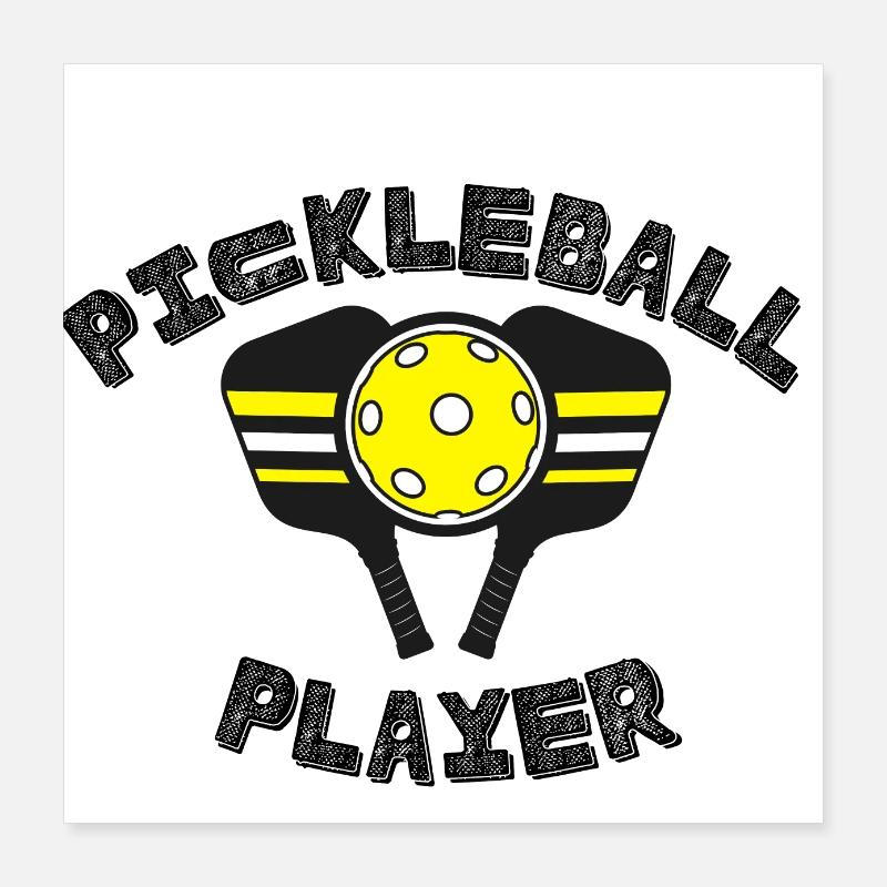 Pickleball Player Paddle Poster 16" x 16" (40x40 cm)