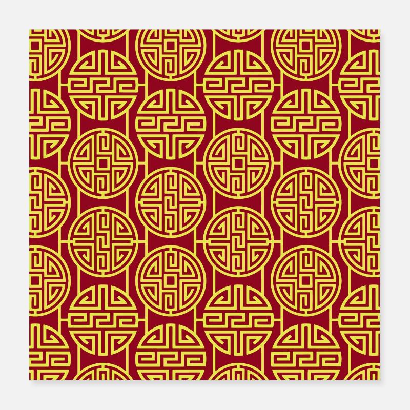 Chinesisches Muster Poster 40x40 cm