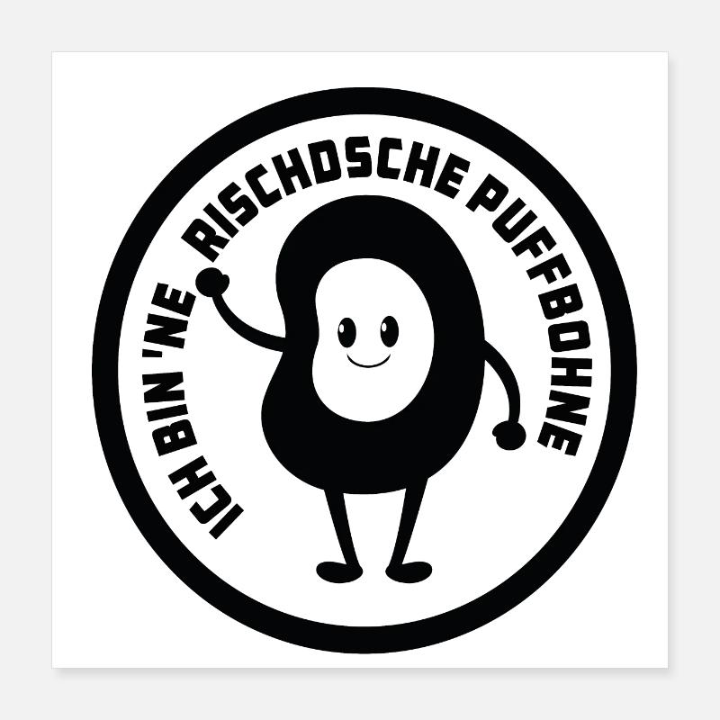 Puffbohne Black Poster 40x40 cm