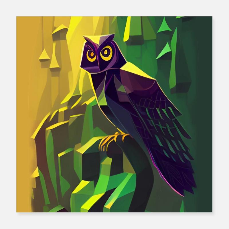 Eule Kunst 1 Poster 40x40 cm