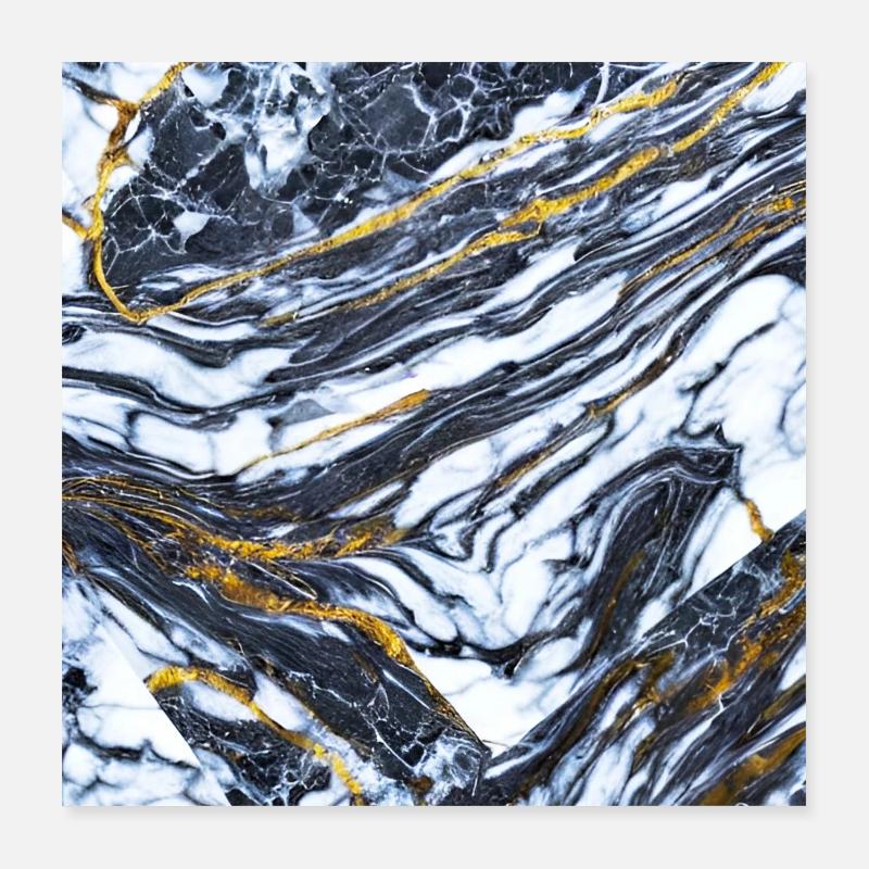 Le marbre rencontre l’or Texture d’or de marbre Poster 40 x 40 cm