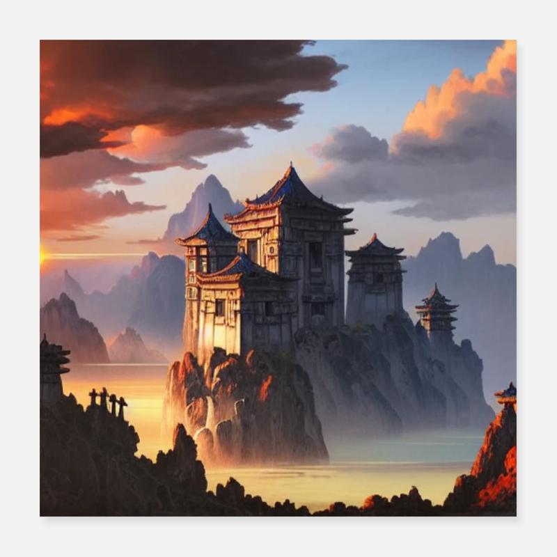 Castle ruin with Asian influence Poster 16" x 16" (40x40 cm)