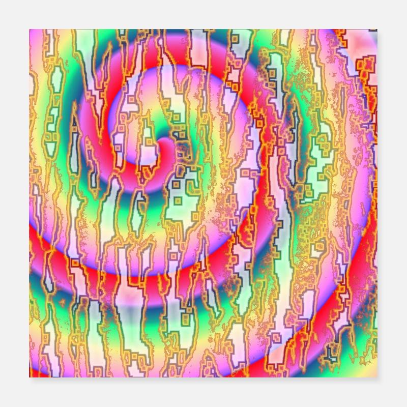 Poster - Distorted Bark - Poster 16" x 16" (40x40 cm) - white