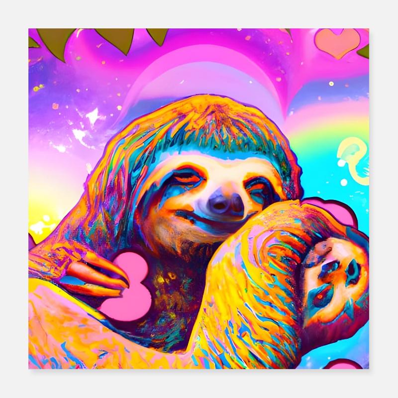 Sloth mum Poster 16" x 16" (40x40 cm)