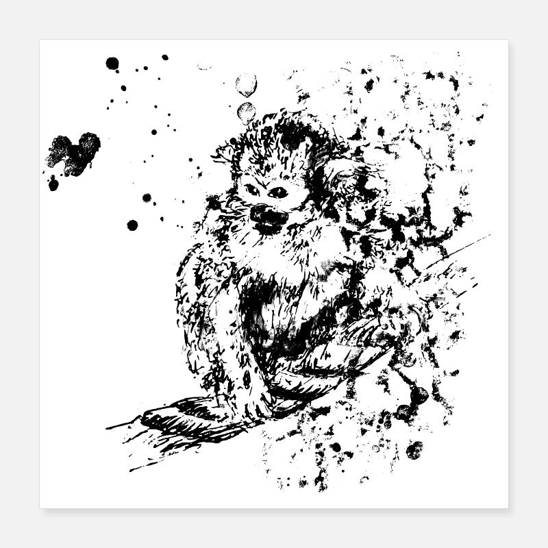 Singe sur corde Poster 40 x 40 cm