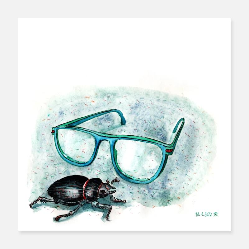 Clear view stag beetle Poster 16" x 16" (40x40 cm)