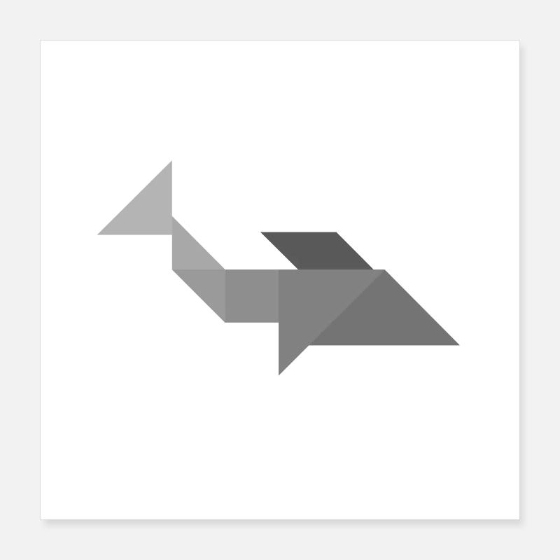 Requin - Tangram Poster 40 x 40 cm