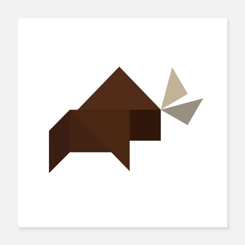 Bison - Tangram Poster 40x40 cm