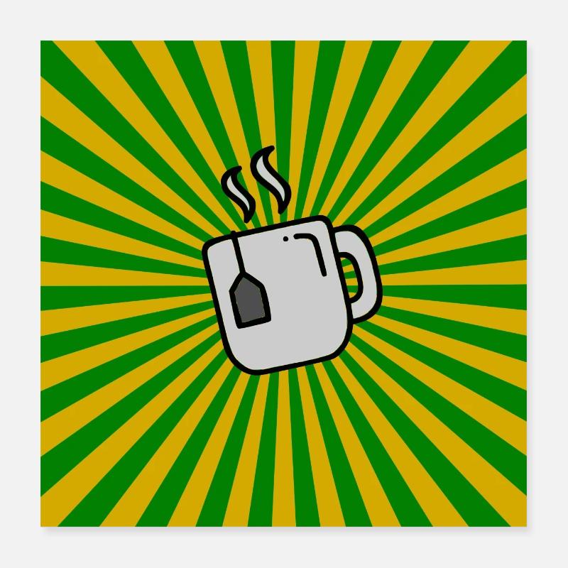 Sunburst Tea vert jaune Sunrise Teacup Poster 40 x 40 cm