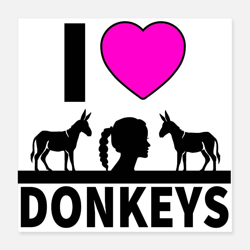 Âne Poster 40 x 40 cm