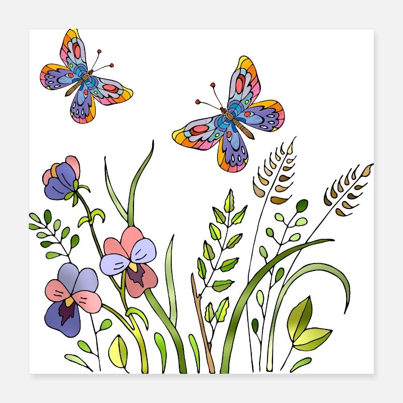 Butterflies Poster 16" x 16" (40x40 cm)