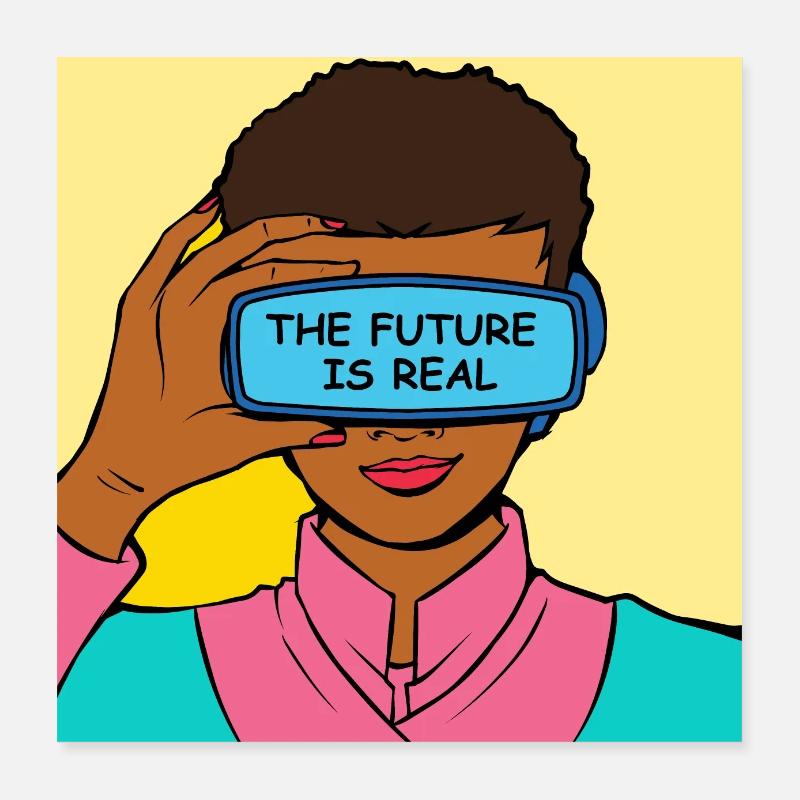 Die Zukunft Ist Real VR Vision Poster 40x40 cm