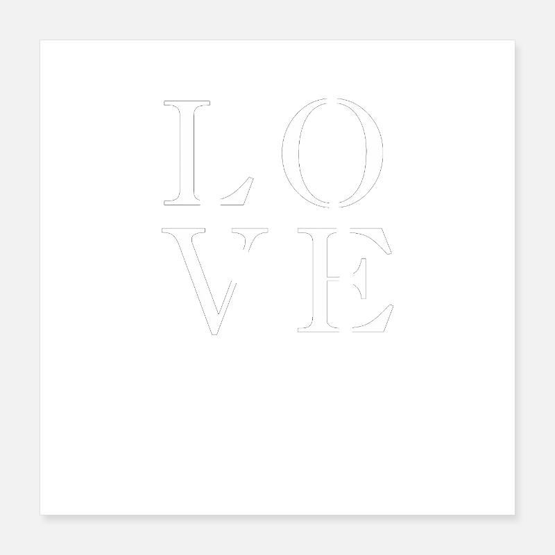 Love white - Poster 16" x 16" (40x40 cm) - white