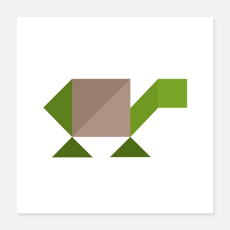 Schildkröte - Tangram Poster 40x40 cm