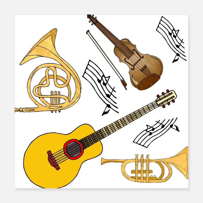 Instruments de musique Poster 40 x 40 cm