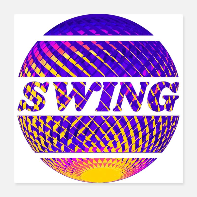 Swing Diskokugel Poster 40x40 cm