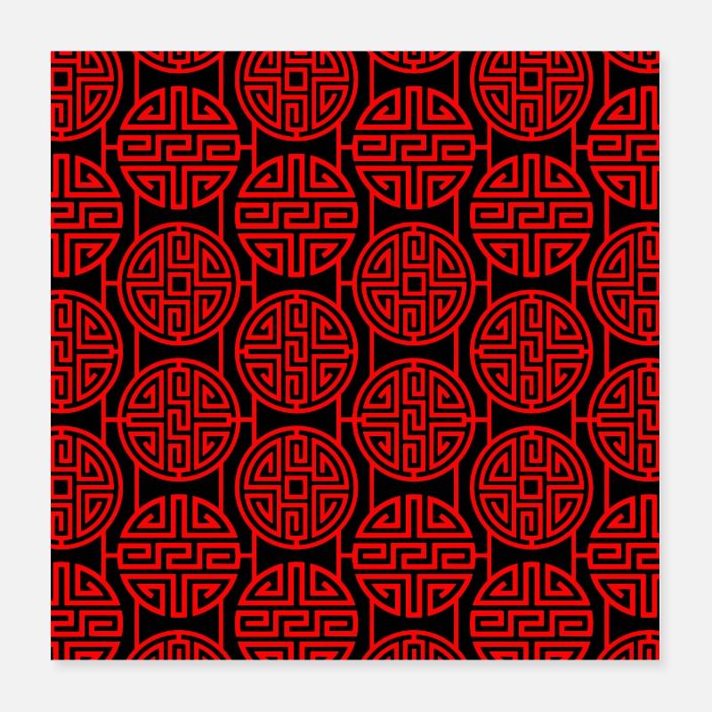 Chinesisches Muster Poster 40x40 cm