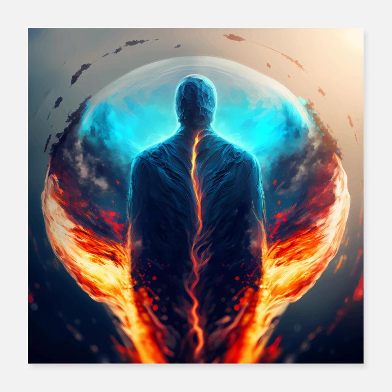 Mashup Supernova Version 2 Silhouette einer Person Poster 40x40 cm