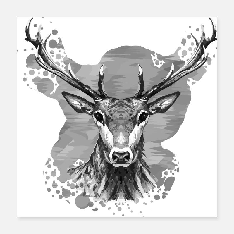 Hirsch Poster 40x40 cm