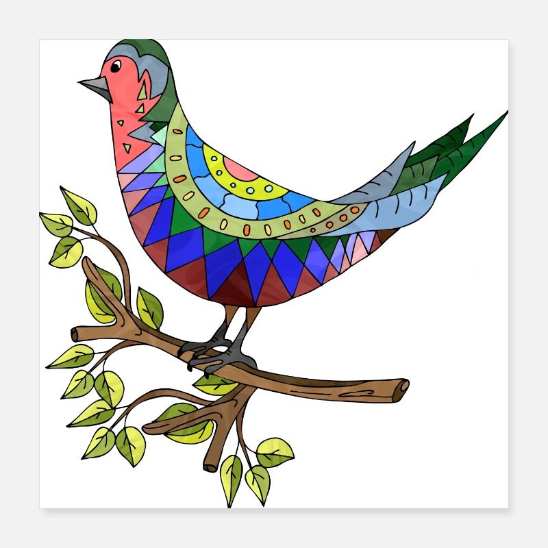 Oiseau Poster 40 x 40 cm