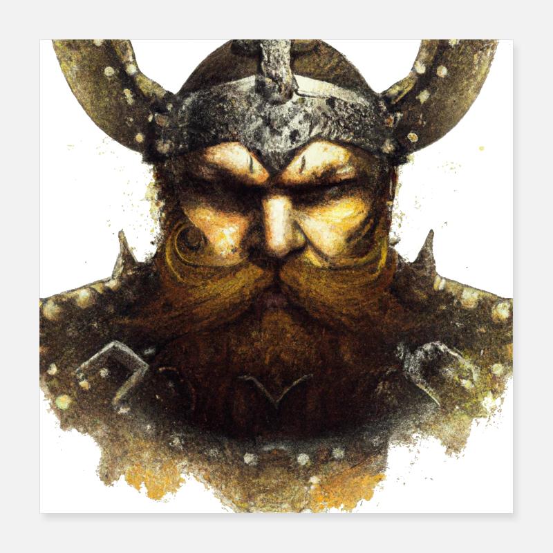 Viking head Poster 16" x 16" (40x40 cm)