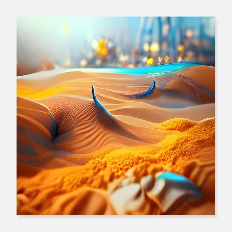Sable et arrière-plan indistinct - Poster 40 x 40 cm - blanc