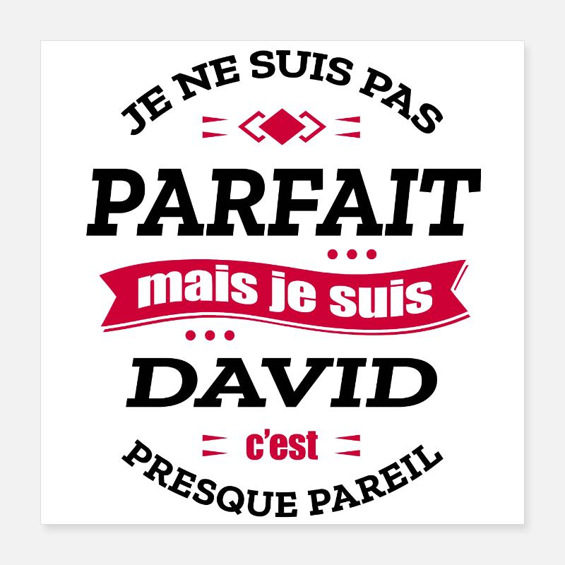 DAVID PARFAIT - PRENOM DAVID Poster 40 x 40 cm