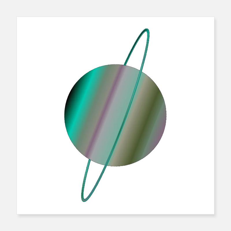 Der Planet Uranus mit Ringen Poster 40x40 cm