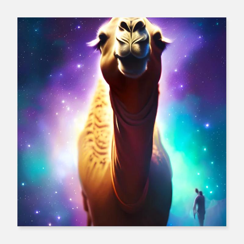 Dromedary Camel - Galaxy Space Poster 16" x 16" (40x40 cm)