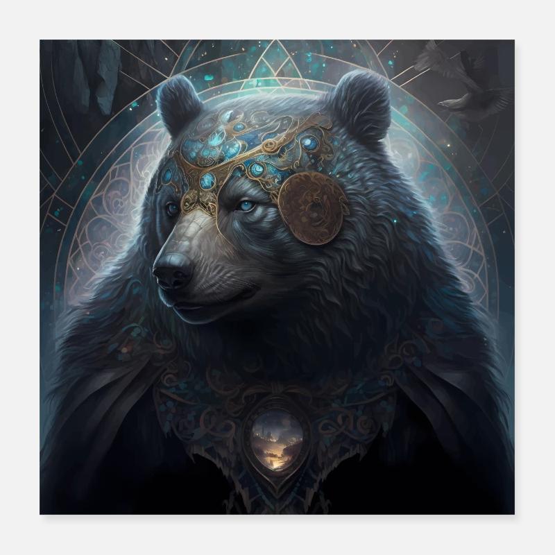 Dark Fantasy Bear Version 1 Poster 16" x 16" (40x40 cm)