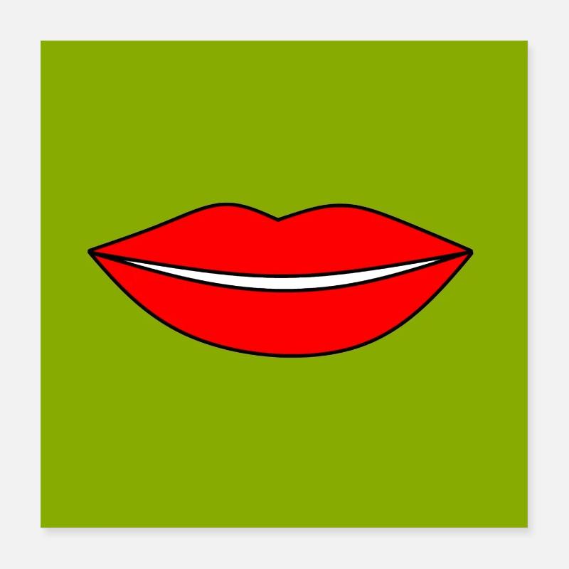 Pop Art Lips Lipstick Poster Colorful Gift Poster 16" x 16" (40x40 cm)
