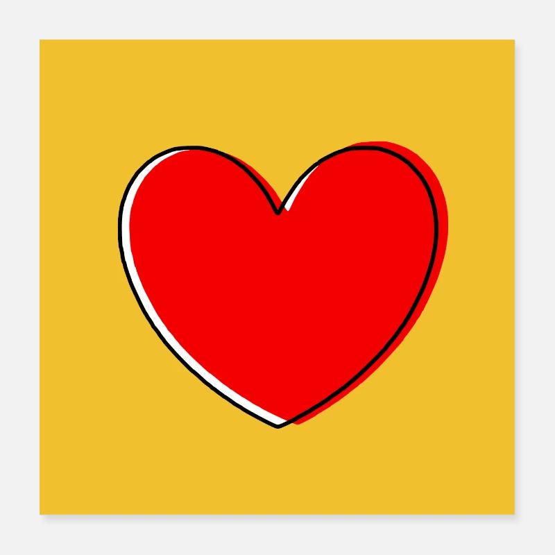 Valentines Red Heart, Valentine's Day Poster 16" x 16" (40x40 cm)