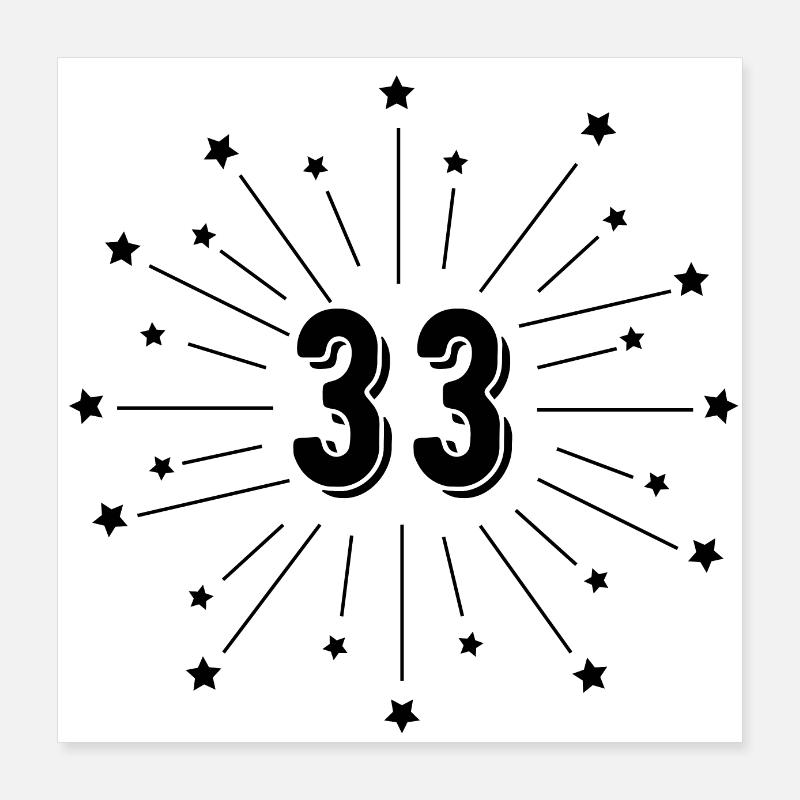 33rd Starred Anniversary - 33 Year Gift Poster 16" x 16" (40x40 cm)