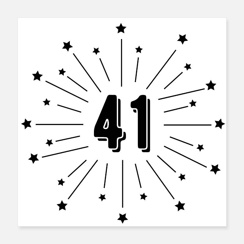 41st Starred Anniversary - 41 Year Gift Poster 16" x 16" (40x40 cm)