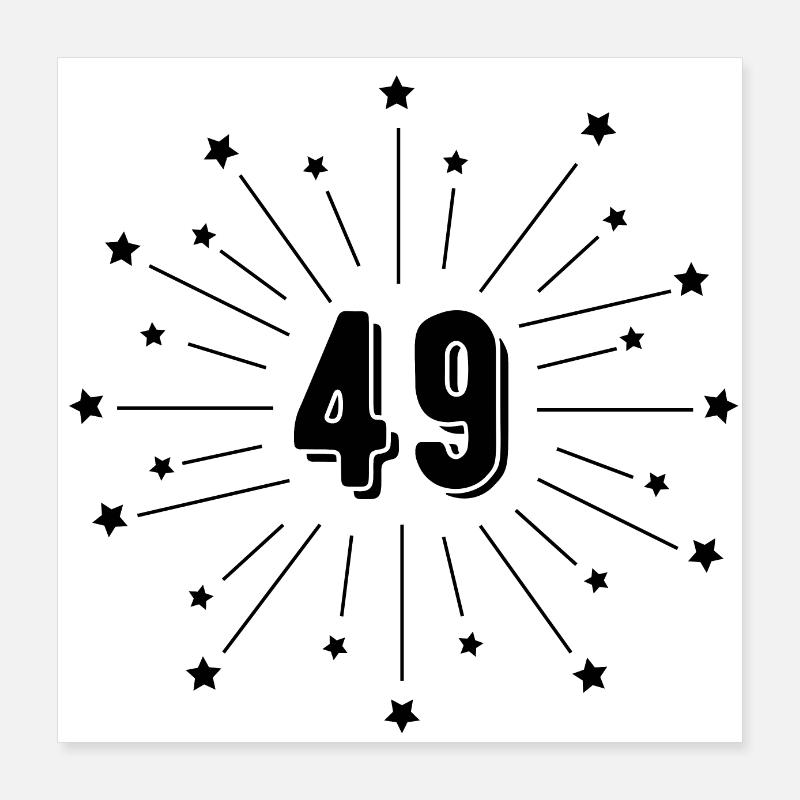 49th Star-Spangled Anniversary - Gift 49 Years Poster 16" x 16" (40x40 cm)