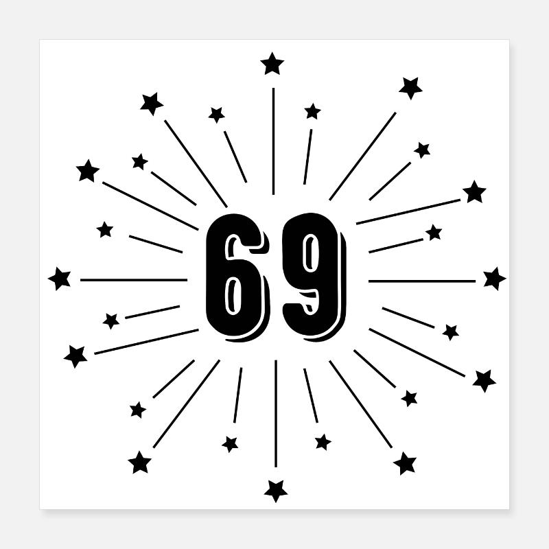 69th Star-Spangled Anniversary - Gift 69 Years Poster 16" x 16" (40x40 cm)
