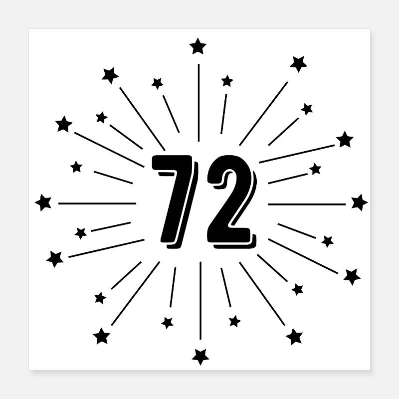 72. Sternjubiläum - Geschenk 72 Jahre Poster 40x40 cm