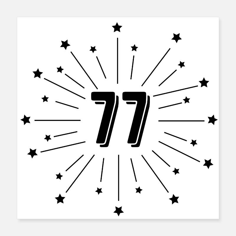 77th Starry Anniversary - Gift 77 Years Poster 16" x 16" (40x40 cm)