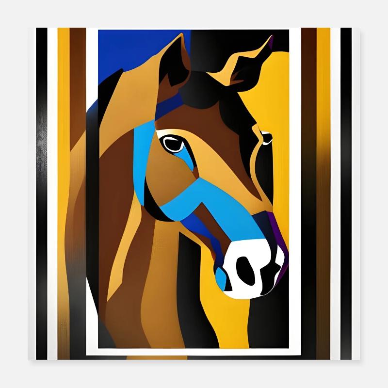Pferd Pop-Art Poster 40x40 cm